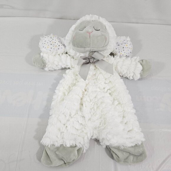 Baby Ganz Sleepy Sheep Flat-A-Pat 16” White Security Cuddle Blanket Lamb Lovey - Picture 12 of 12